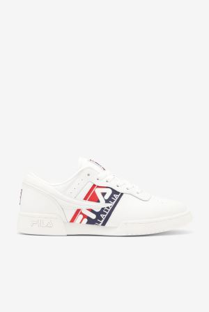 FILA Original Fitness Logo Tape Sneakers White / Navy / Red,Mens Shoes | CA.KDISGY026